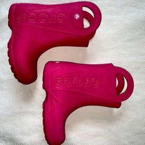 Pink Crocs boots size 13